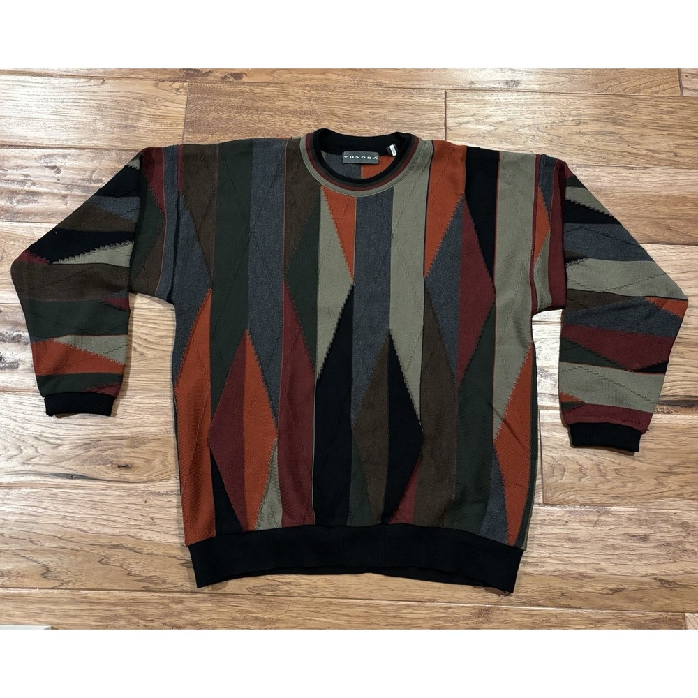 Vtg Tundra Wool Coogi Style Sweater‎ 90's Knit Crewneck Men's Medium